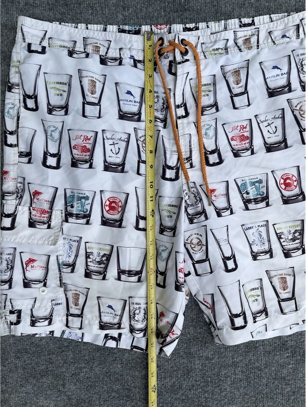 Tommy Bahama Relax Men’s XL Swim Trunks Shot Glass Print Board Shorts Lined